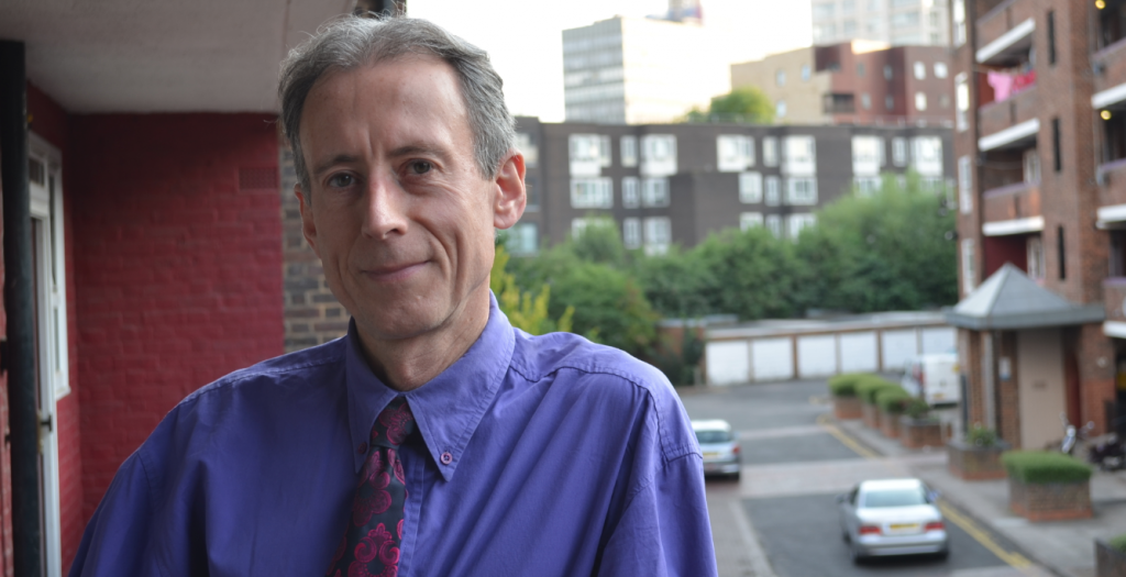 Peter Tatchell at his London home (Photo: Benedict Brook; Star Observer)