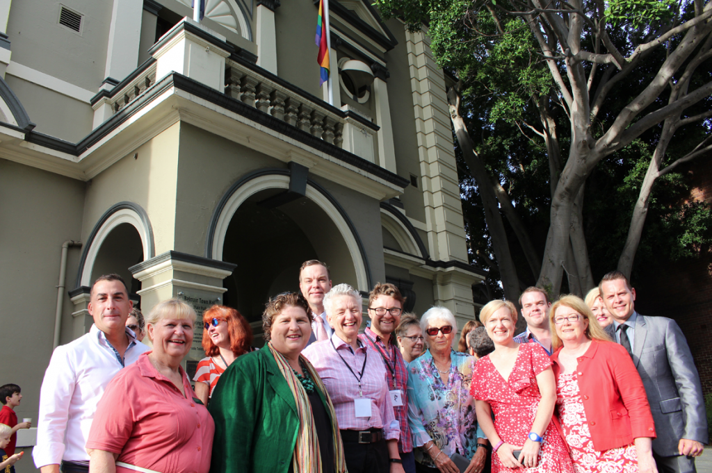 The rainbow flag raising at Balmain Town Hall for Leichhard Council on February 20 was attended by, among others, Mardi Gras CEO Michael Rolik, Balmain state Greens MP Jamie Parker, Labor candidate for Balmain Verity Firth, Mardi Gras board member Brandon Bear and Mardi Gras co-chair Paul Savage. Leichhardt first flew the flag in 1998.