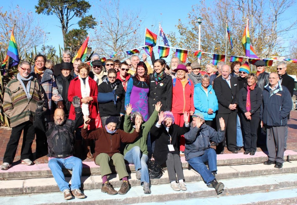The Blue Mountains community celebrating IDAHOT in 2014 (Supplied image)