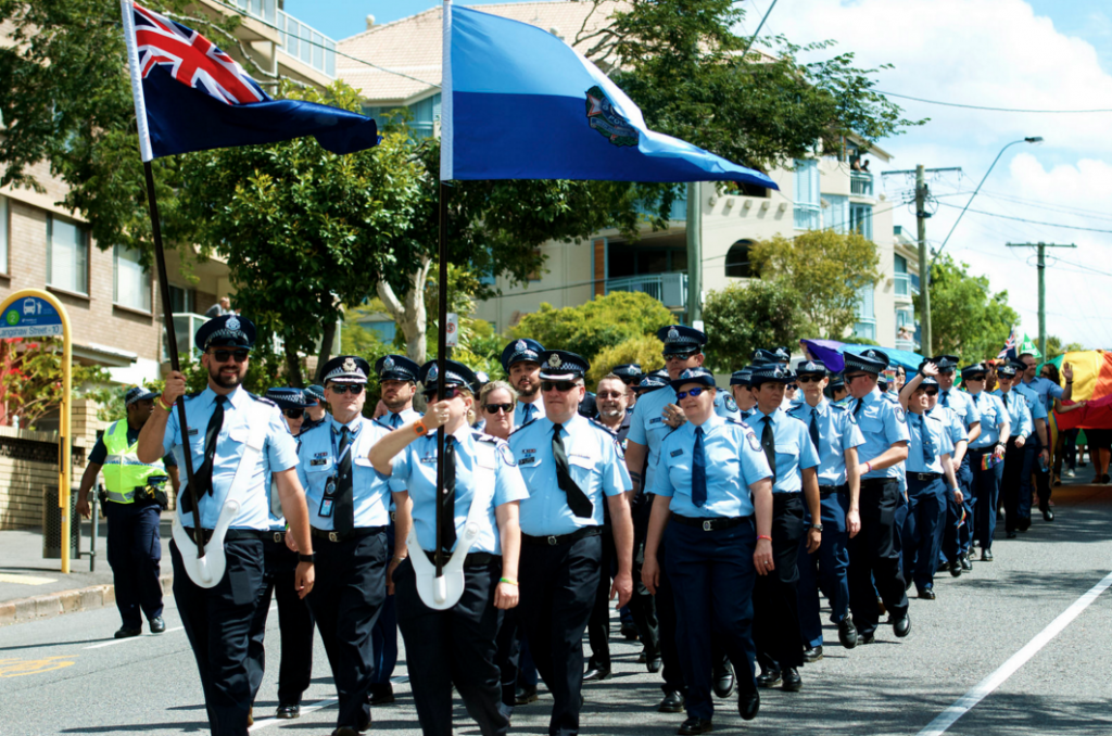 Queensland Police took part in Brisbane Pride parade for the first time ever. (PHOTO: David Alexander; Star Observer)