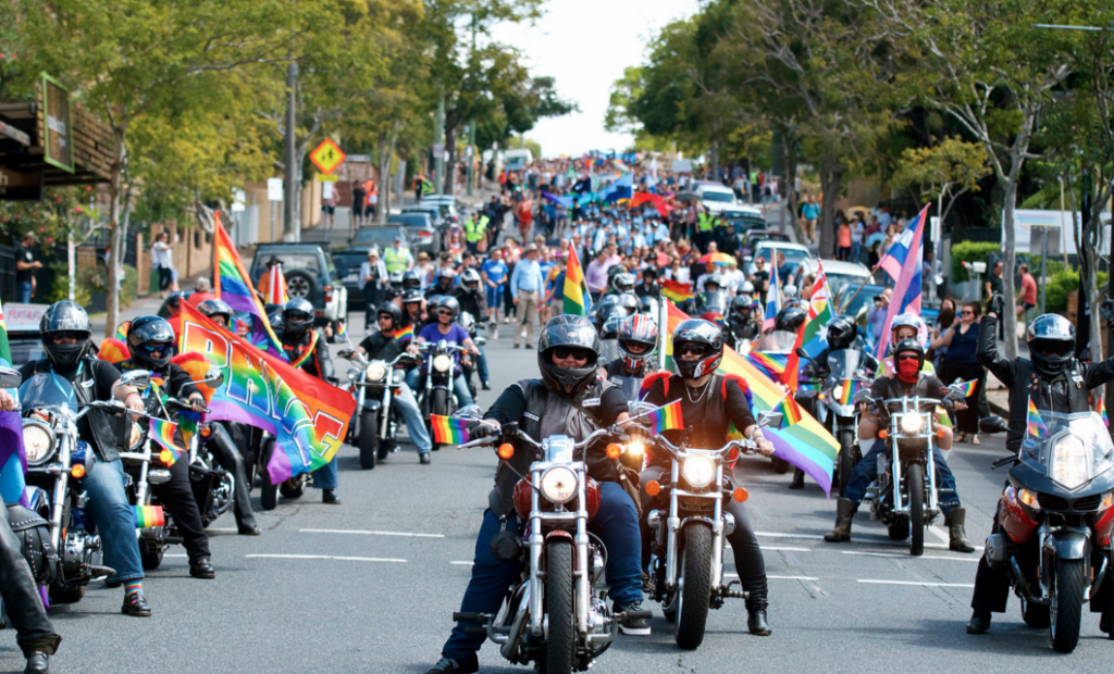 pride march dykes on bikes