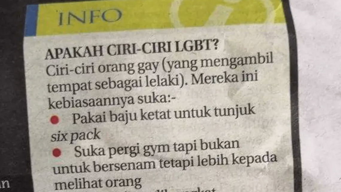 How To Spot A Gay Checklist Published By Malaysian Newspaper Star Observer 8793